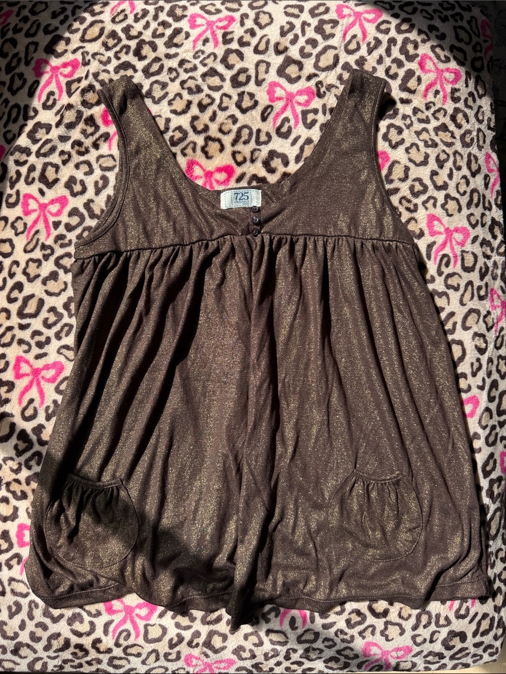 Y2K 725 Originals Metallic Brown Tank Top